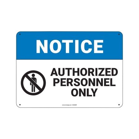 Pig PIG Authorized Personnel Only Sign 10" x 7" Plastic 10" L x 7" H SGN2007-7X10-PLS